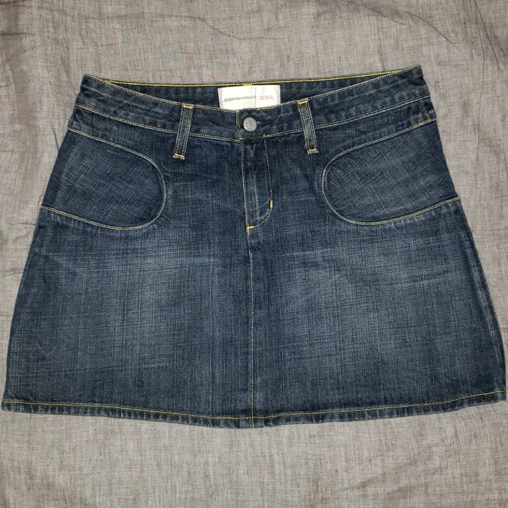 Paper Denim and Cloth Denim Mini Skirt